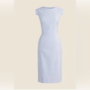 J Crew Resume Dress in Stretch Linen Pale Blue NWT Women’s size 6 Pocket Career